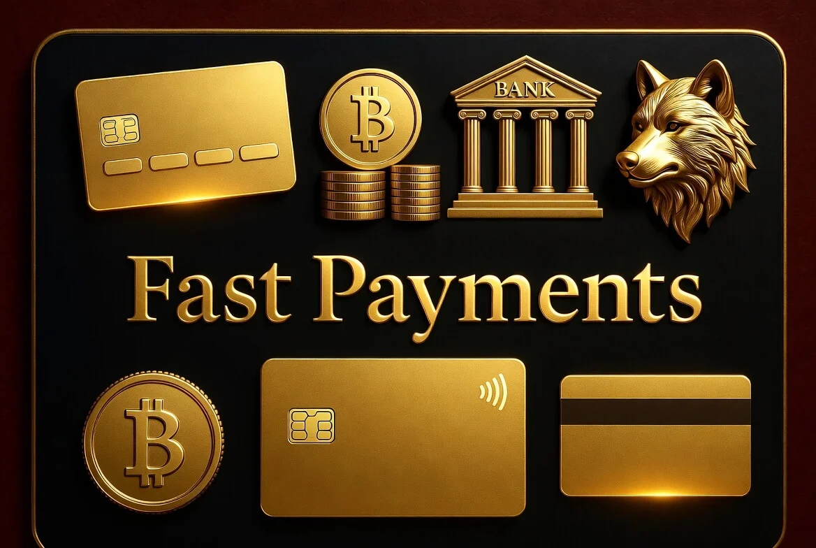 Wolf Winner withdrawal options including PayID, bank transfer and crypto